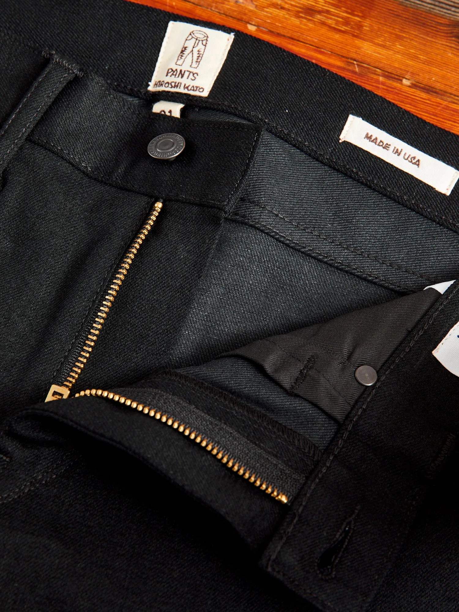 10.5oz Black Stretch Selvedge Denim - Scissors Slim Tapered