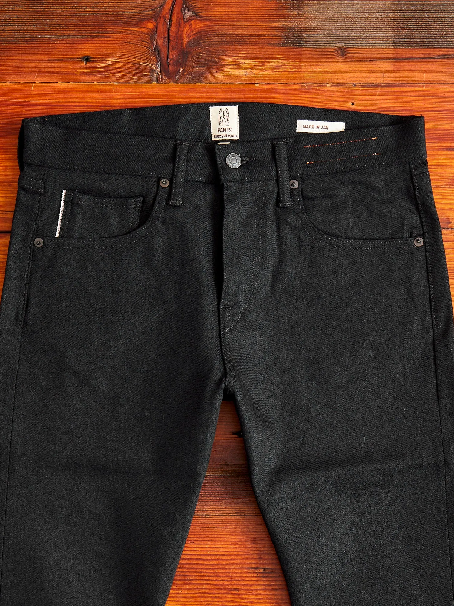10.5oz Black Stretch Selvedge Denim - Scissors Slim Tapered