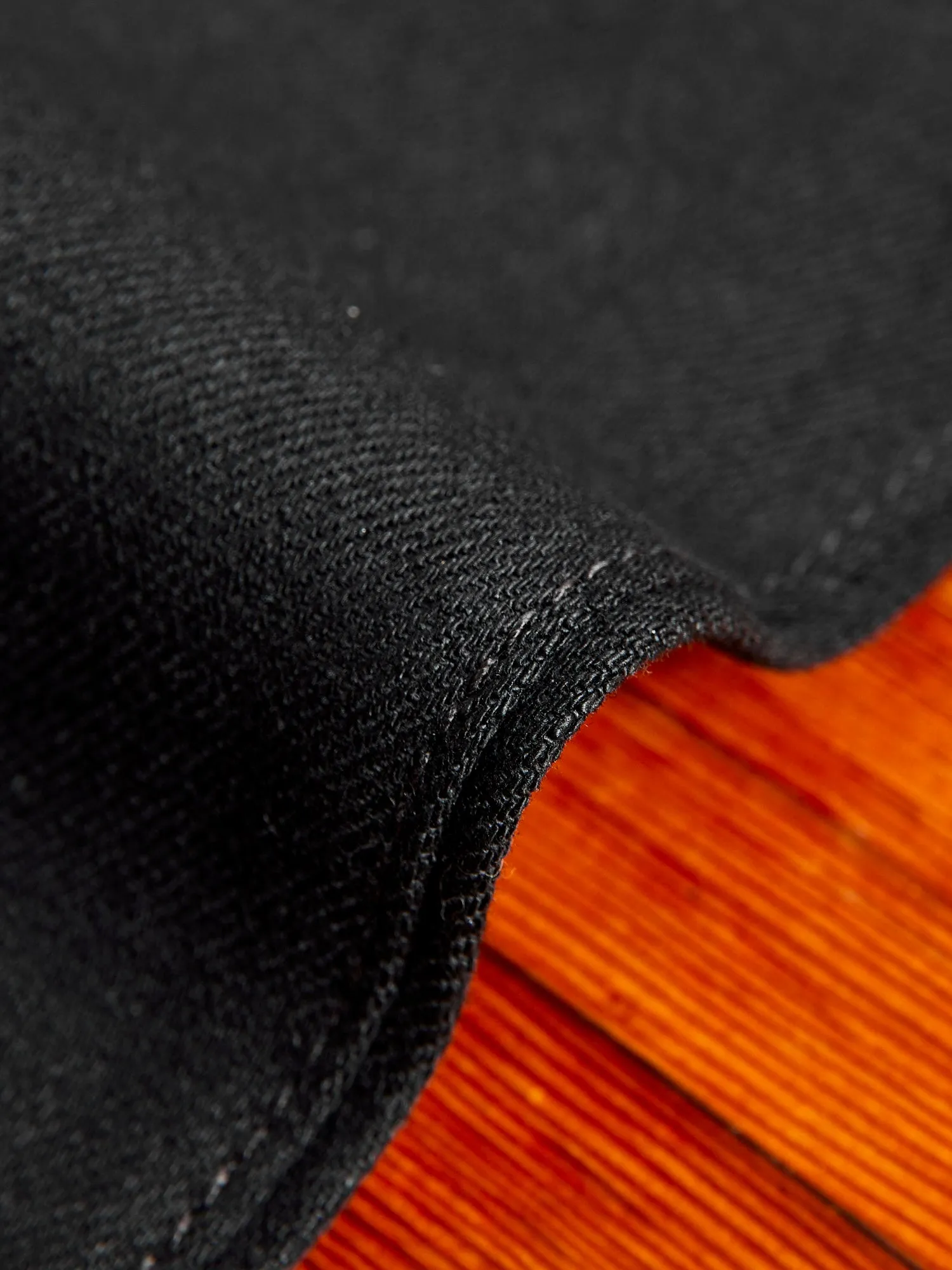 10.5oz Black Stretch Selvedge Denim - Scissors Slim Tapered