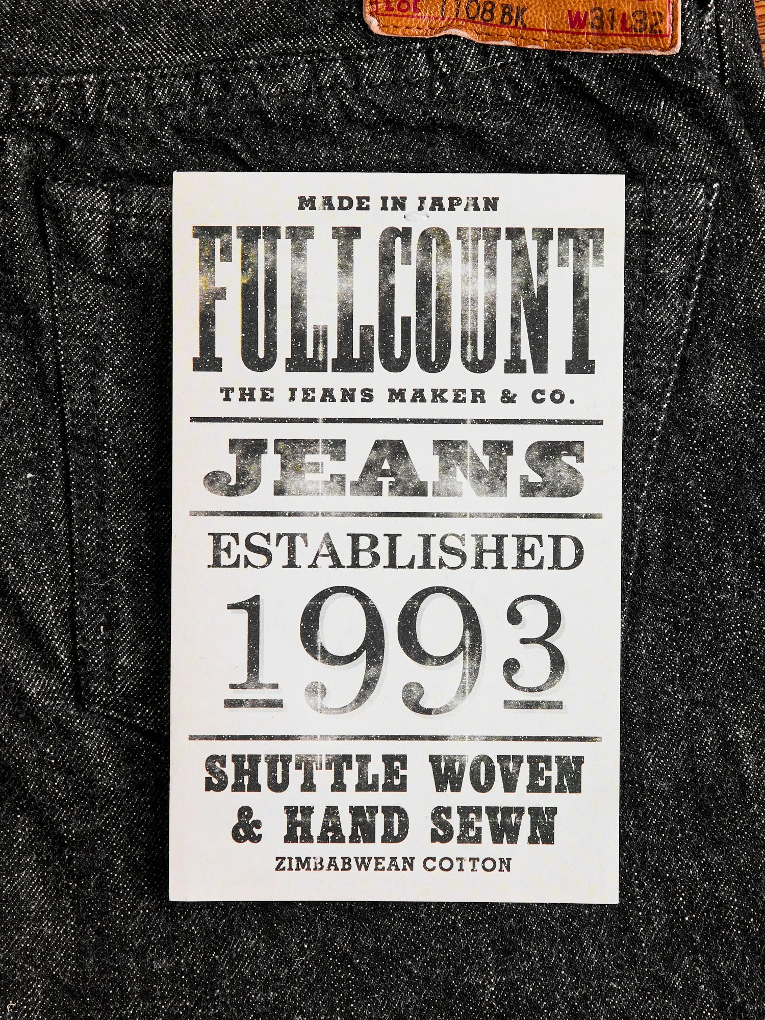 1108BK 14oz Black Selvedge Denim - Slim Straight Fit