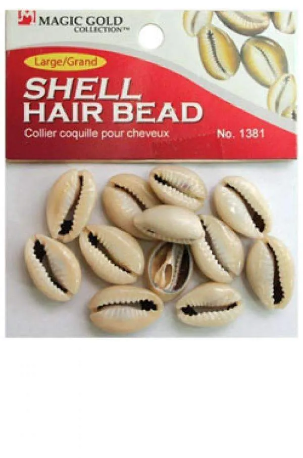 144 Magic Gold Shell Hair Beads - Large Dark Ivory #1381