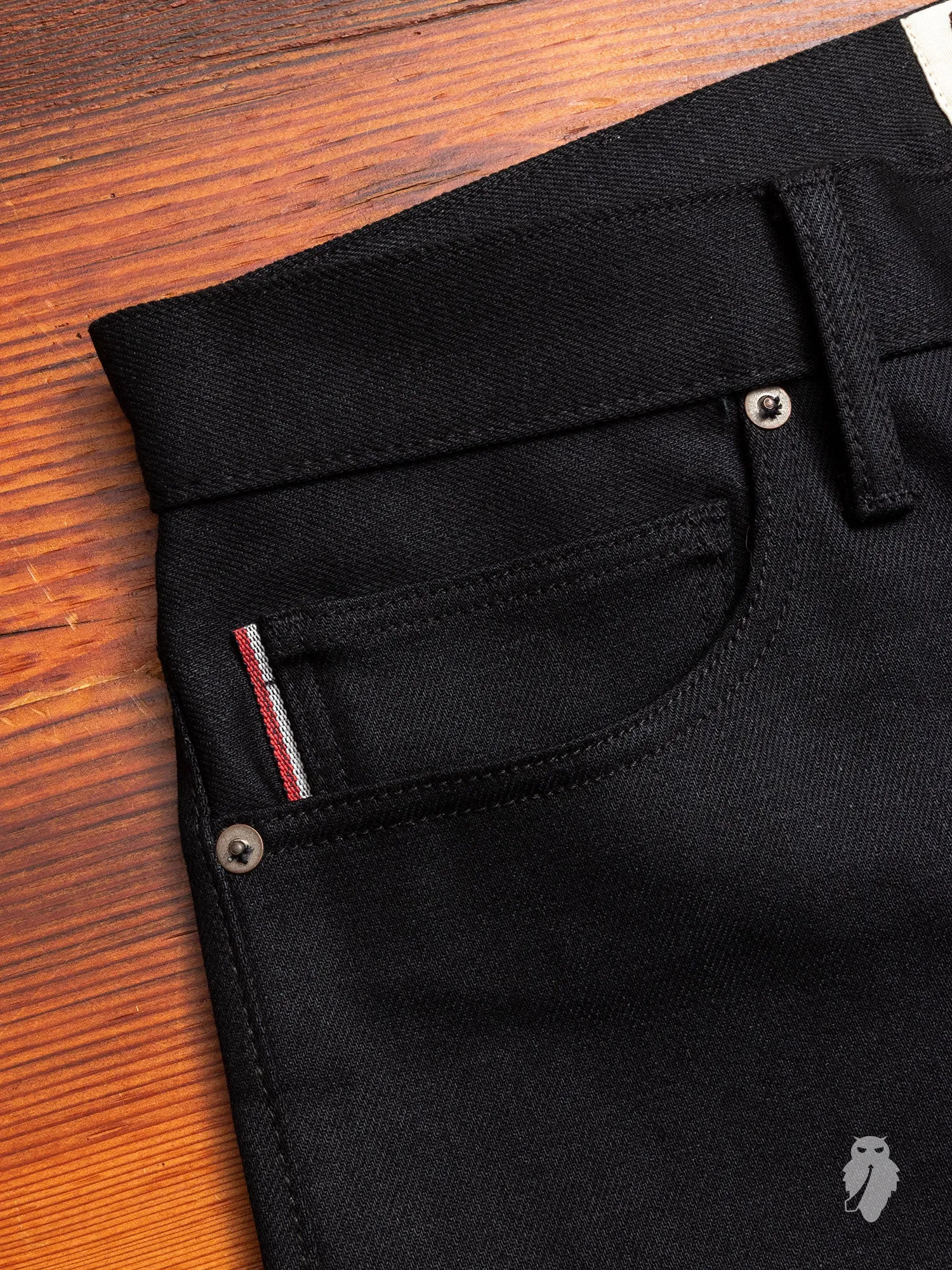 14oz Black Stretch Selvedge Denim - Pen Slim