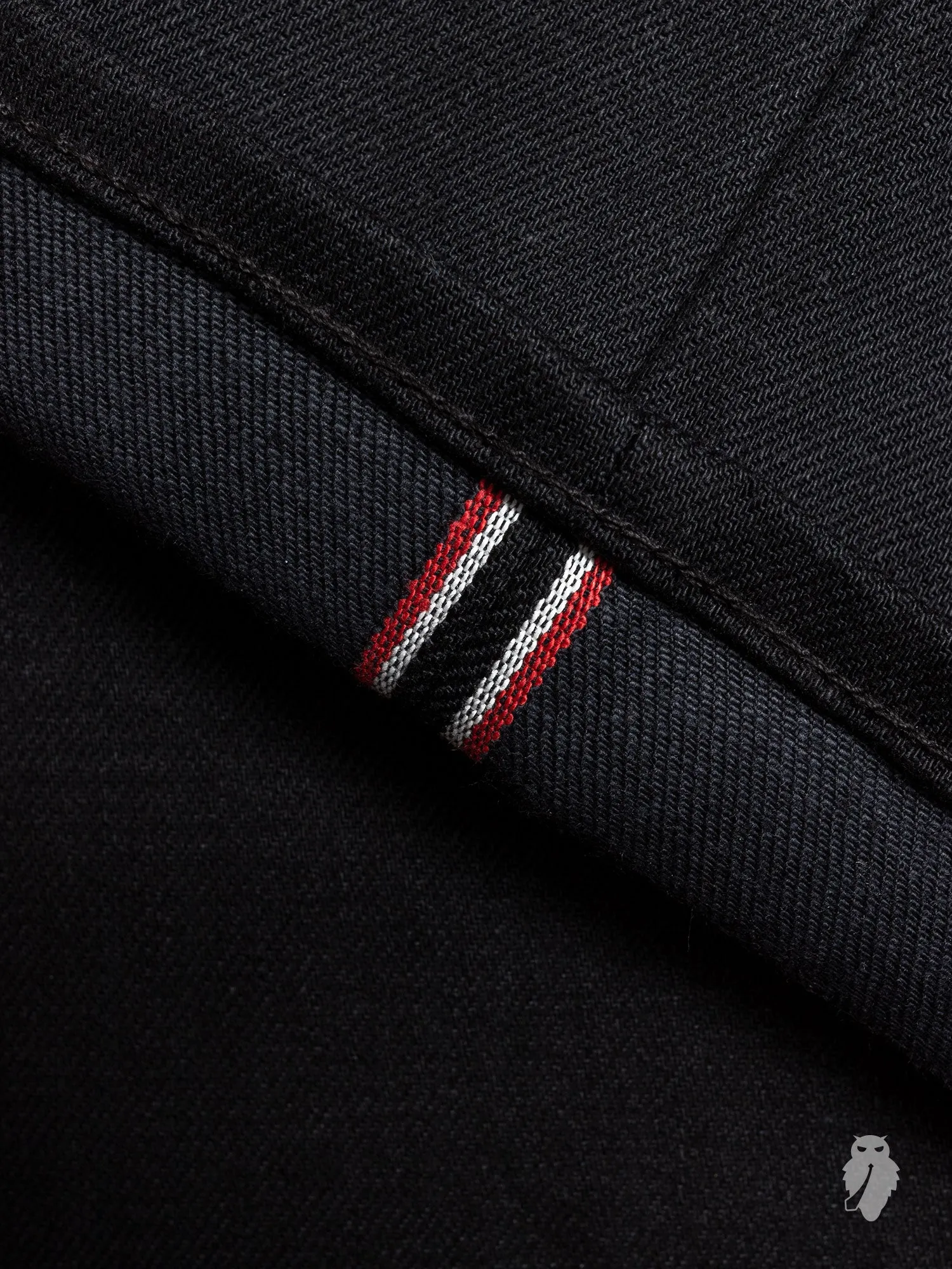 14oz Black Stretch Selvedge Denim - Pen Slim