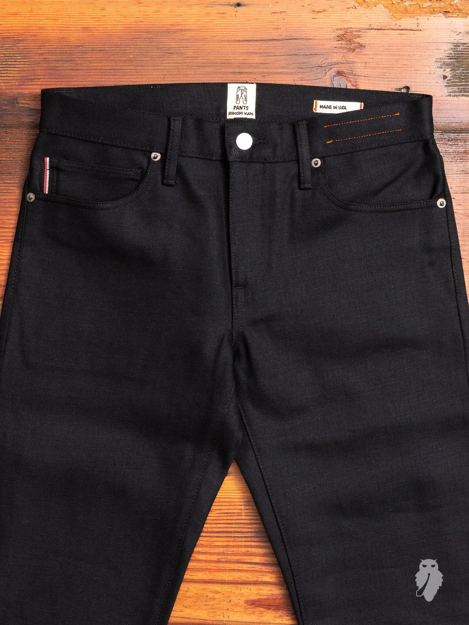 14oz Black Stretch Selvedge Denim - Pen Slim