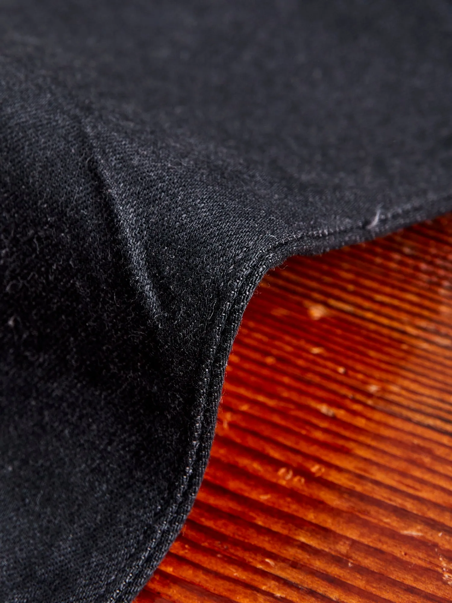 14oz Rinsed Black Selvedge Denim - Full Straight Fit