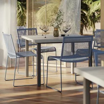 84" x 36" Rectangular Top With Umbrella Hole, Matrix by Tropitone