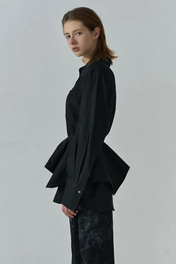 Acetate linen loose fitting straight shirt | 3 color