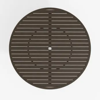 Aluminum Slat 42" Round KD Pedestal Bar Table with Umbrella Hole by Tropitone