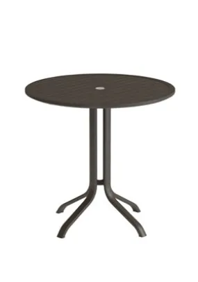 Aluminum Slat 42" Round KD Pedestal Bar Table with Umbrella Hole by Tropitone