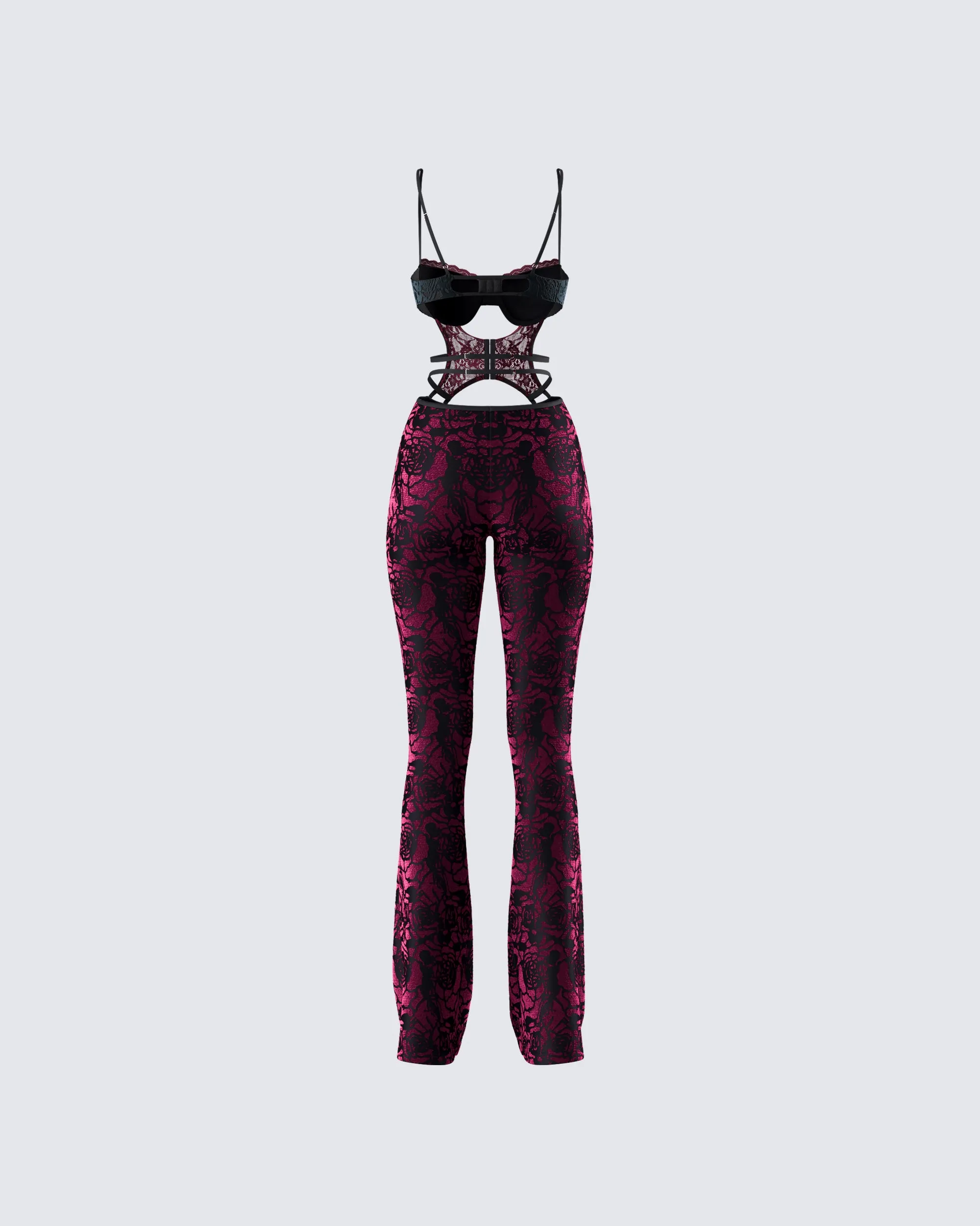 Ami Purple Velvet Burnout Jumpsuit