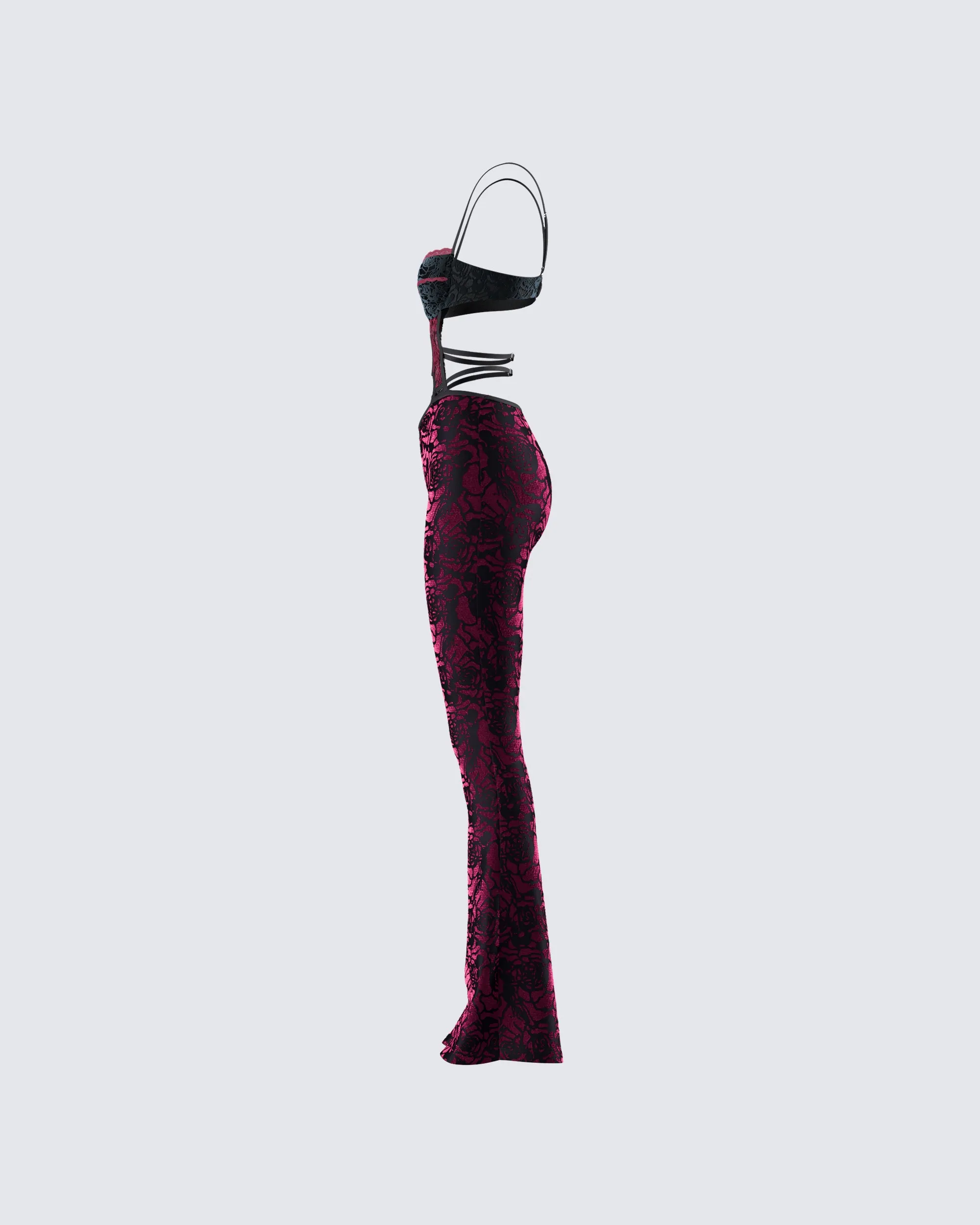 Ami Purple Velvet Burnout Jumpsuit