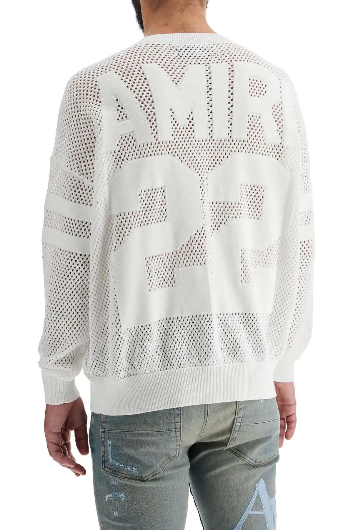 Amiri Men's Neck Perforated Knit Sweater