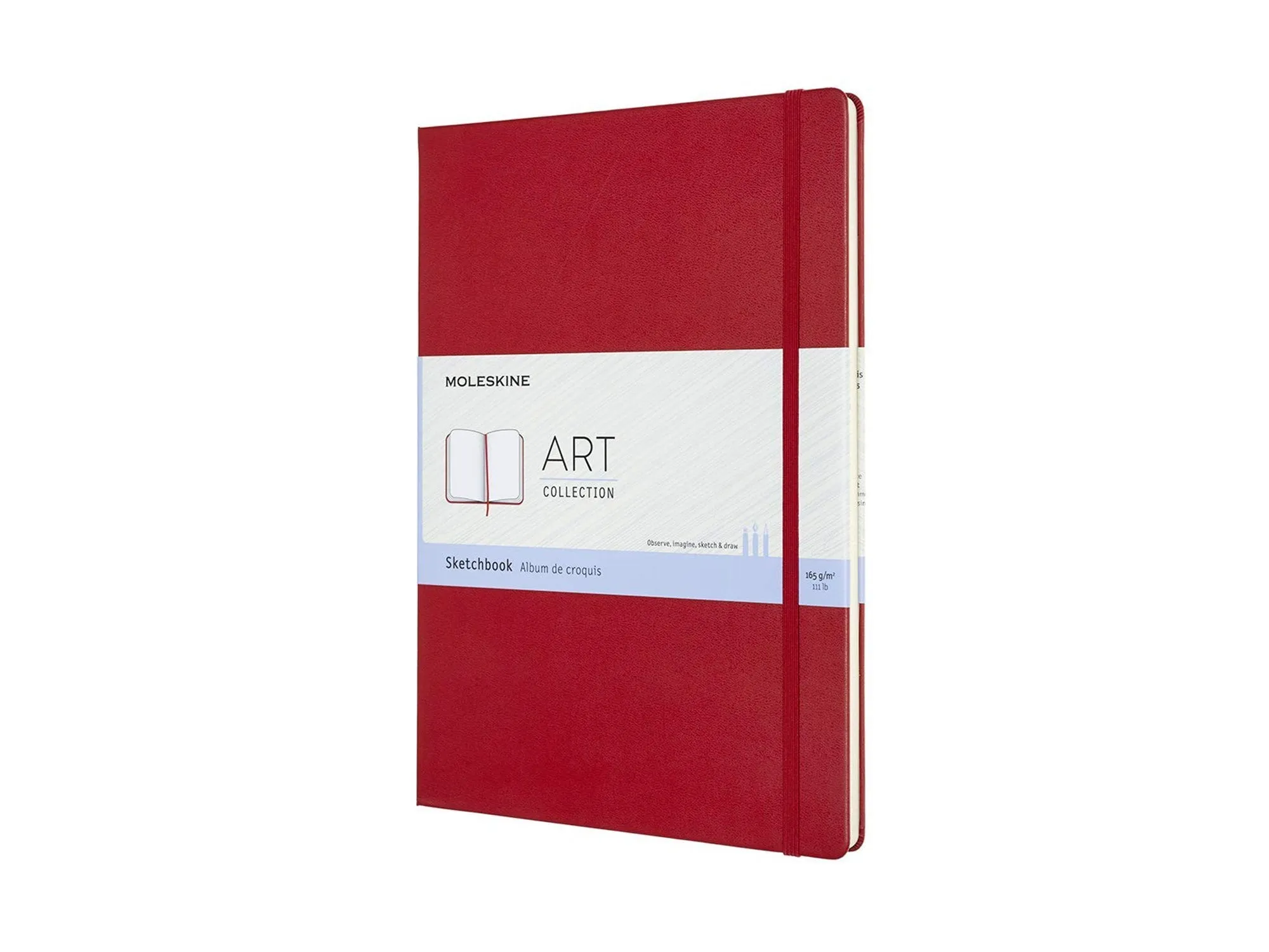 Art Sketchbook, Hard Cover, Large, Blank, Scarlet Red
