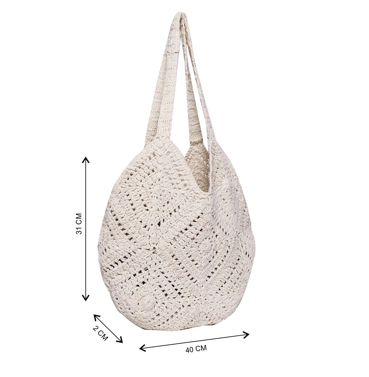 ASTRID Natural Color Crochet Tote Bag,Hobo Bag