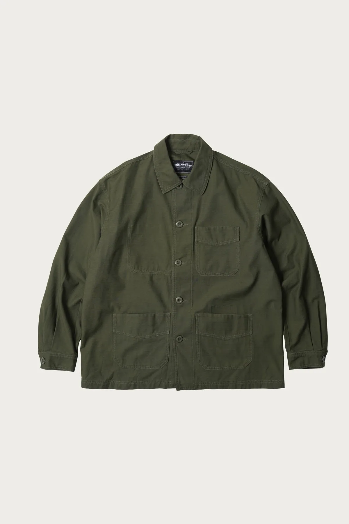 Backsatin French Work Jacket - Olive