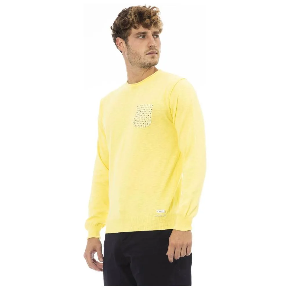 Baldinini Trend Yellow Cotton Men Sweater