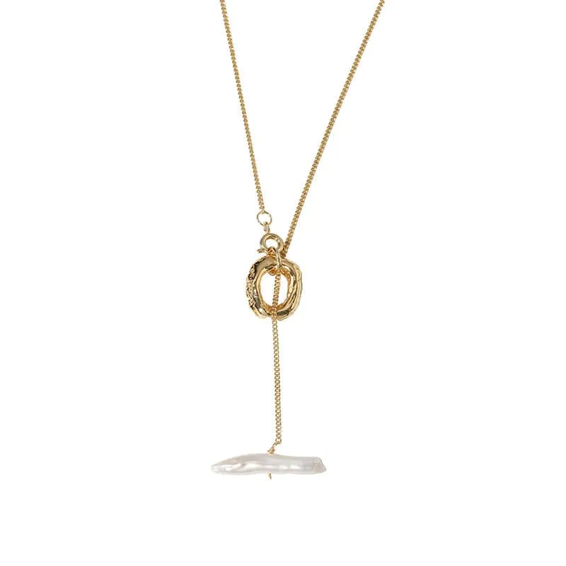 Baroque Pearl Long Chain Necklace
