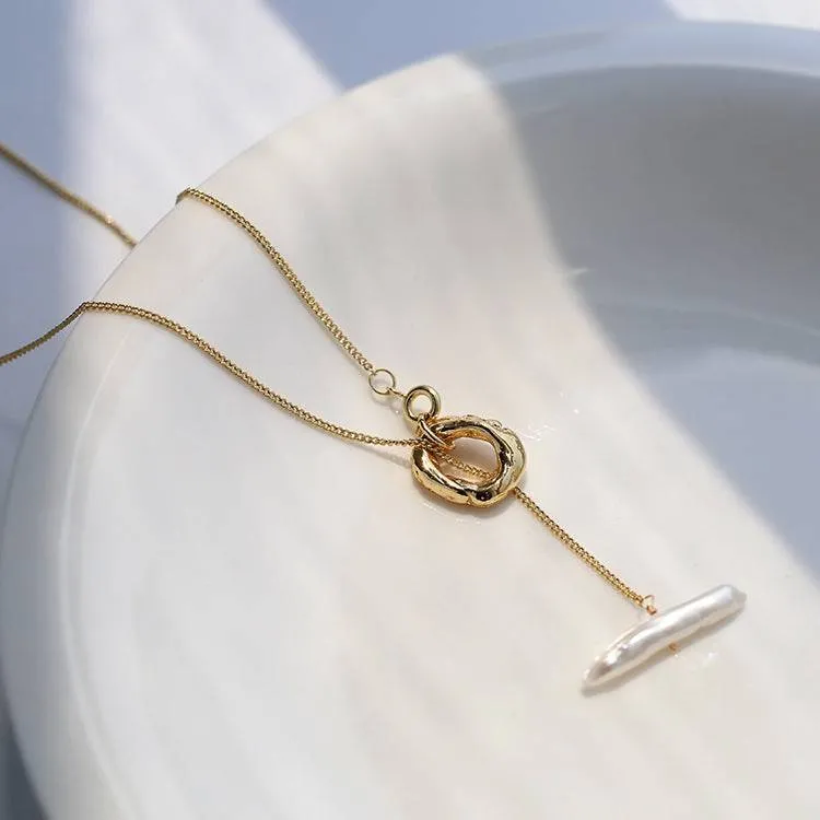 Baroque Pearl Long Chain Necklace