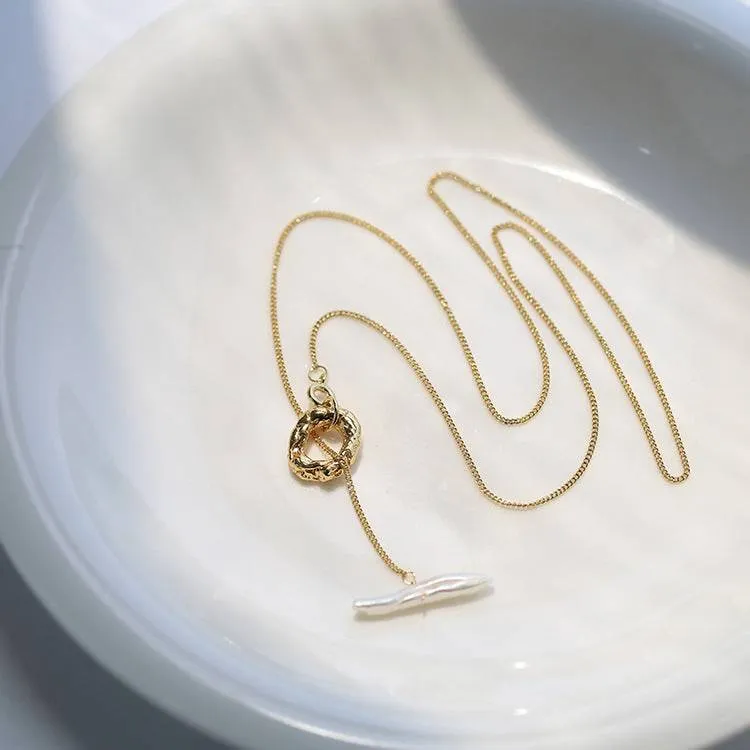 Baroque Pearl Long Chain Necklace