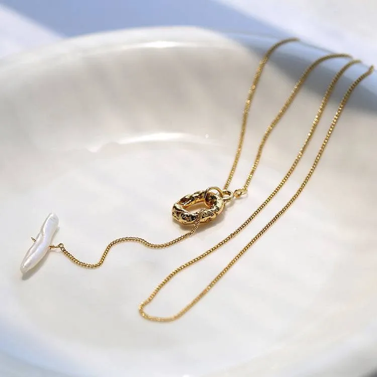 Baroque Pearl Long Chain Necklace