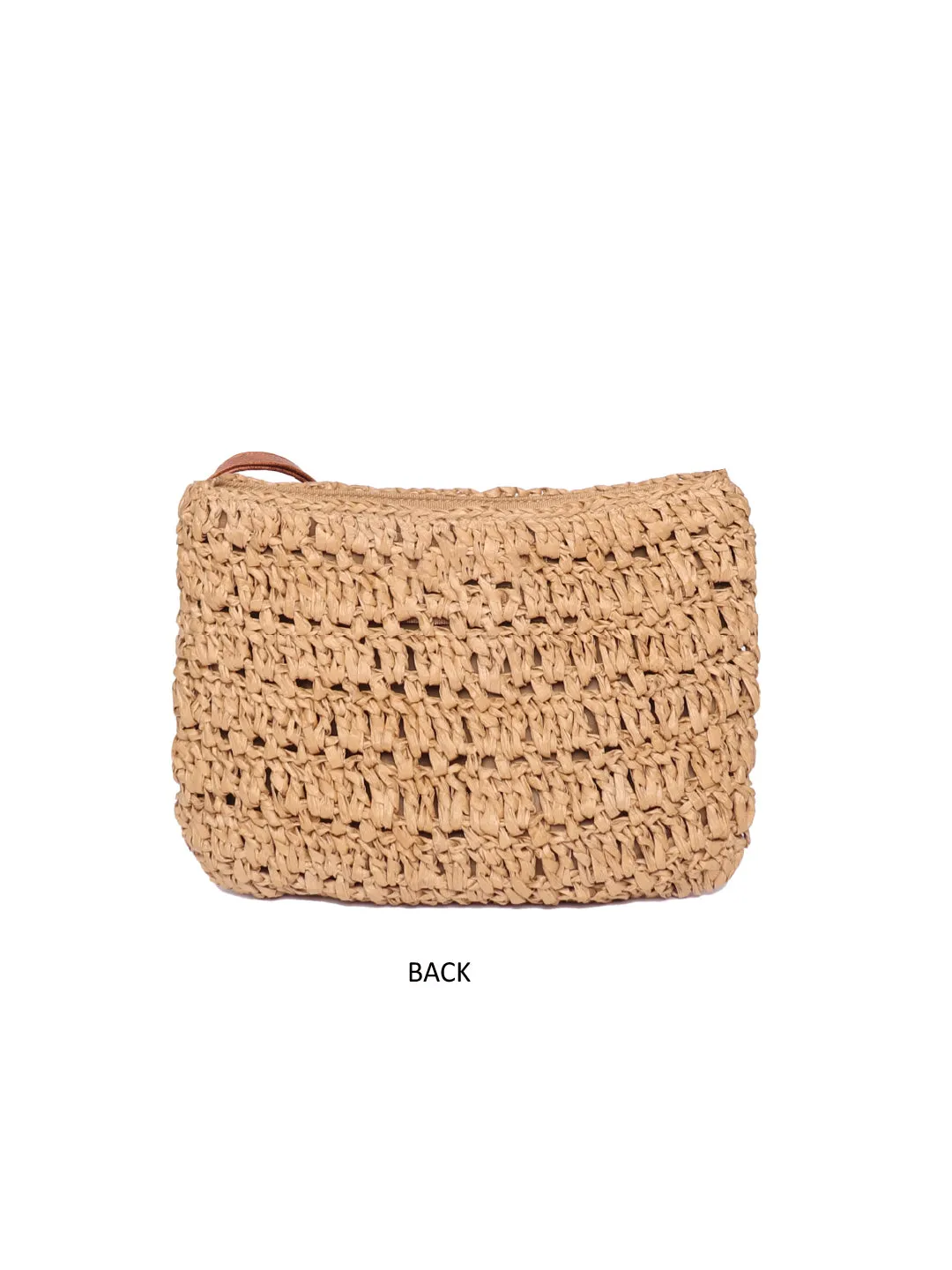 Beige Raffia Crossbody Sling Bag