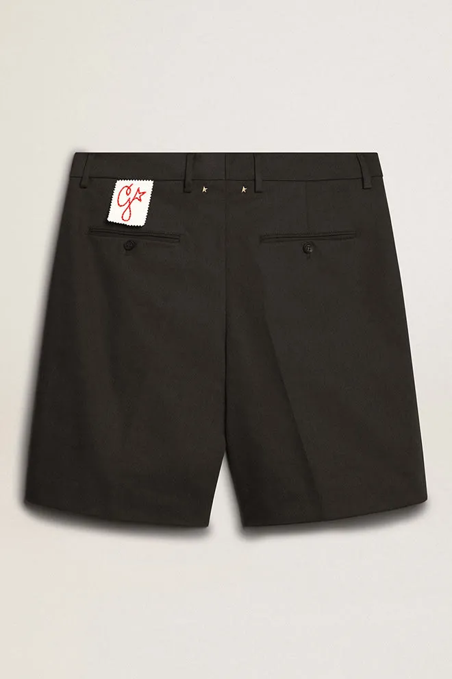 Bermuda shorts in black cotton