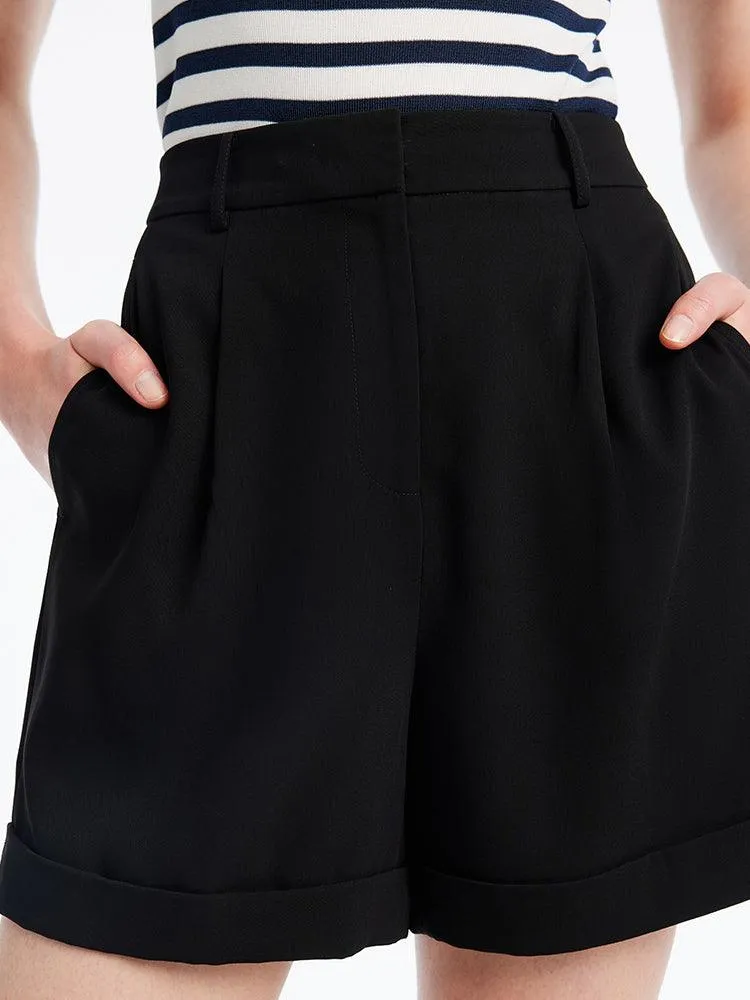 Black Oversized A-Shape Shorts
