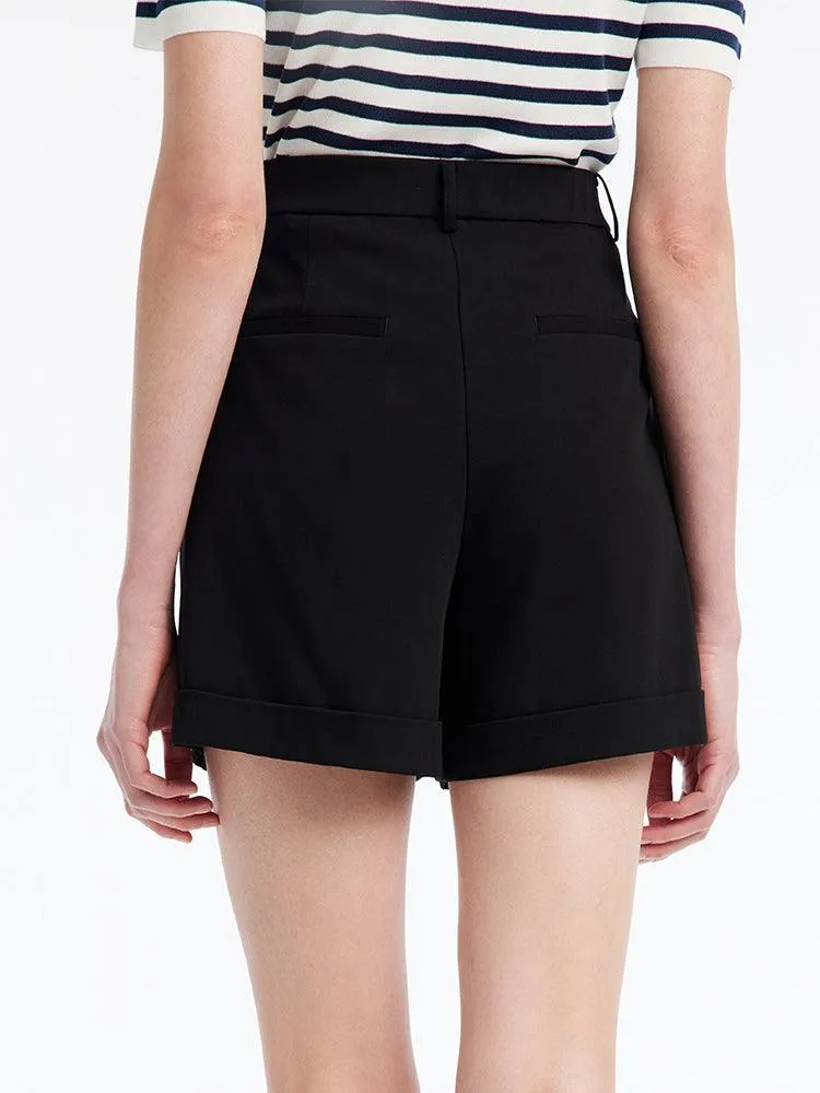 Black Oversized A-Shape Shorts