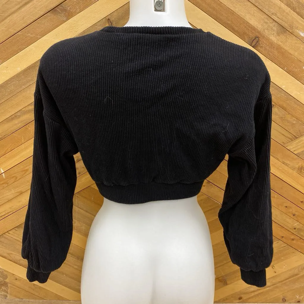 Bo Tee - Women's Cropped Sweatshirt: Black-women-SM