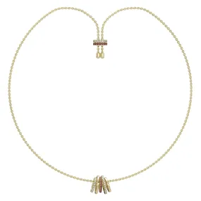 CLARTÉ  - Lacet Ruby and Diamond Bolo Necklace