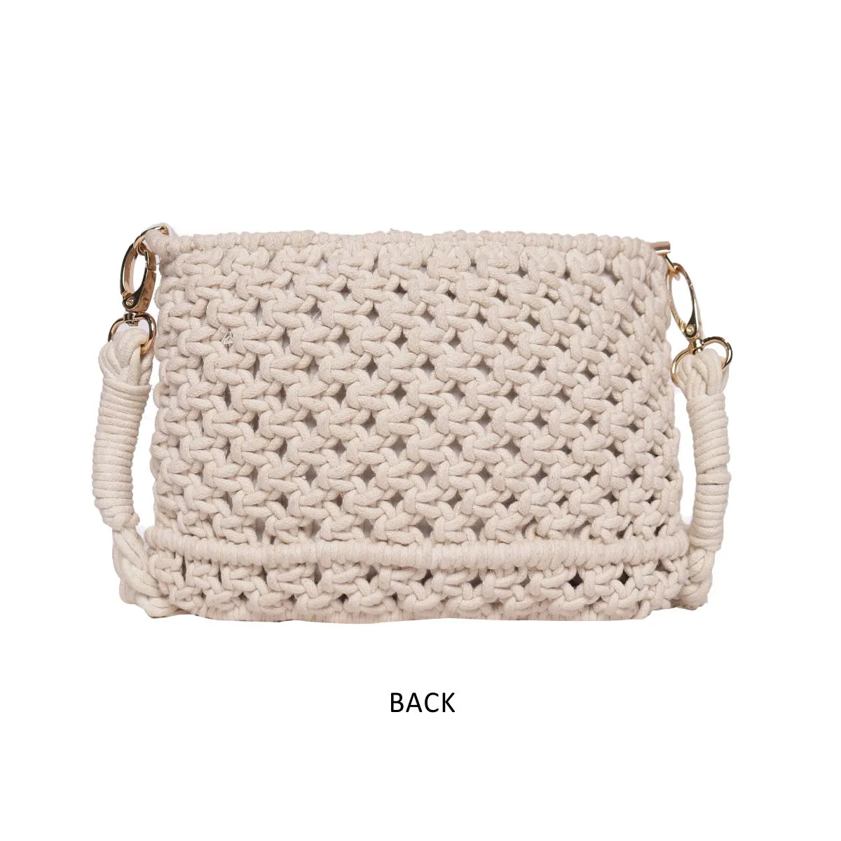 Cream Macrame  Crossbody Sling Bag