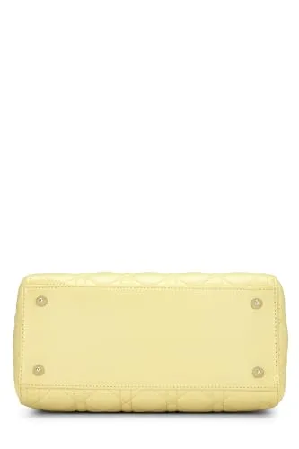 Dior,  Yellow Cannage Quilted Lambskin Lady Dior Medium, Yellow