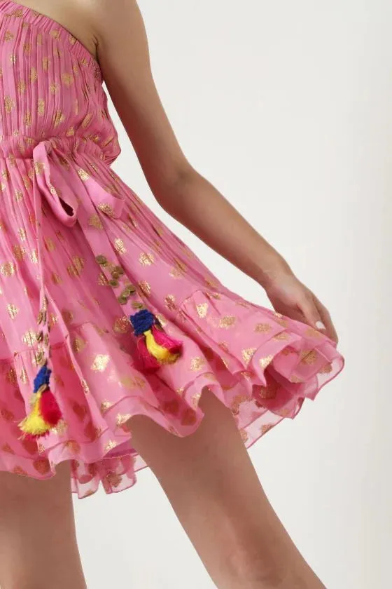 Embroidered One Shoulder Dress