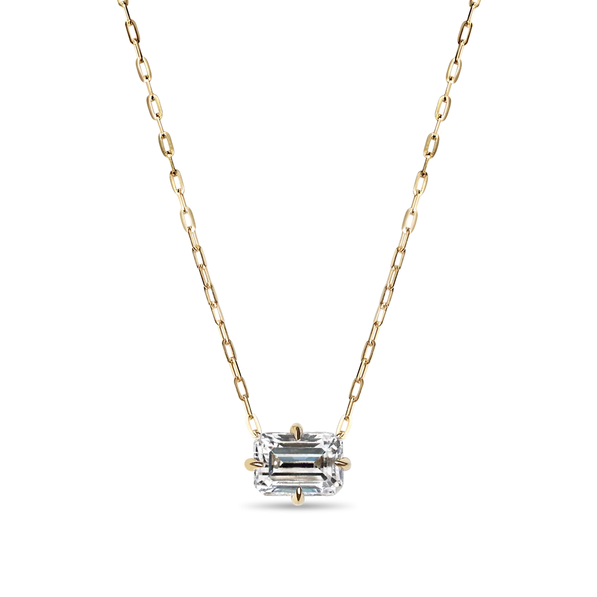 Emerald Cut Diamond Solitaire Pendant