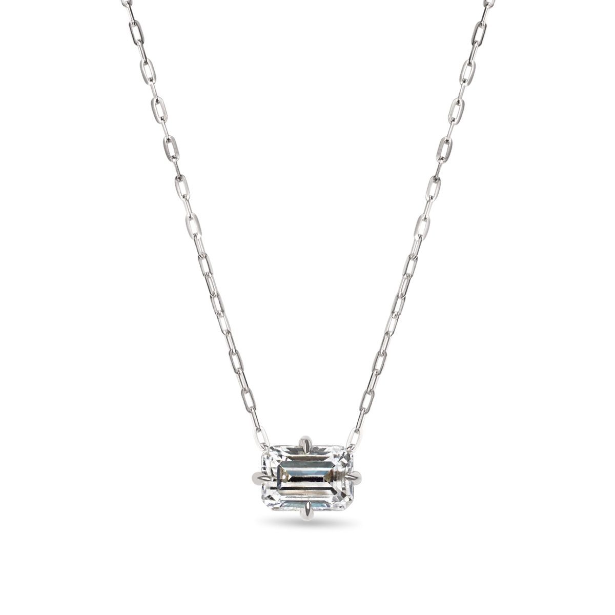 Emerald Cut Diamond Solitaire Pendant