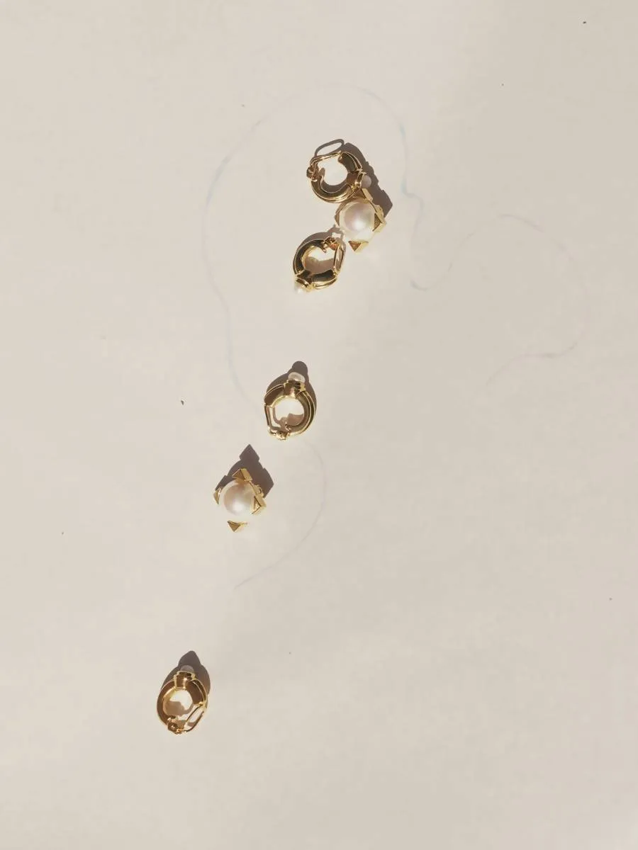 GOLD PLATED ART DECO CREOLES