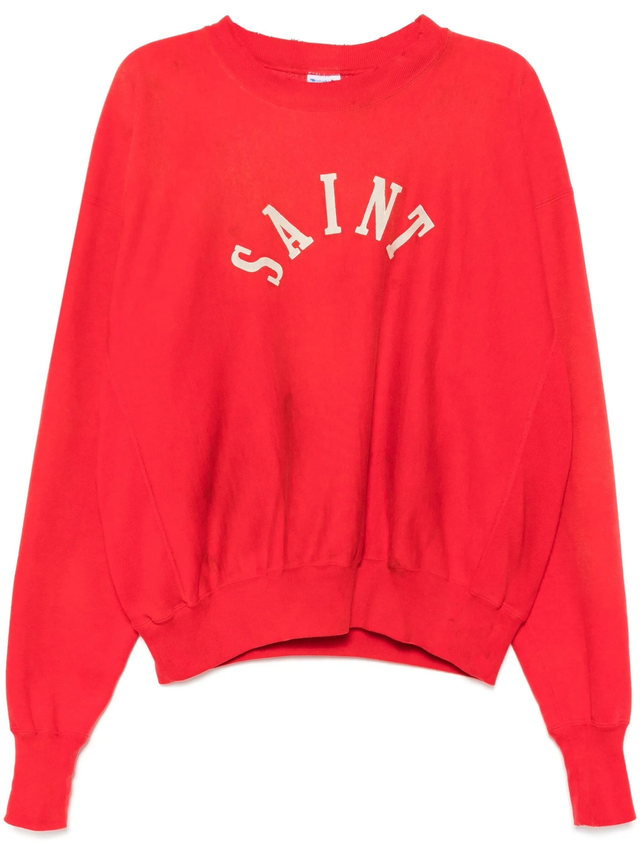GRAPHIC PRINT CREW NECK SWEATSHIRT RED