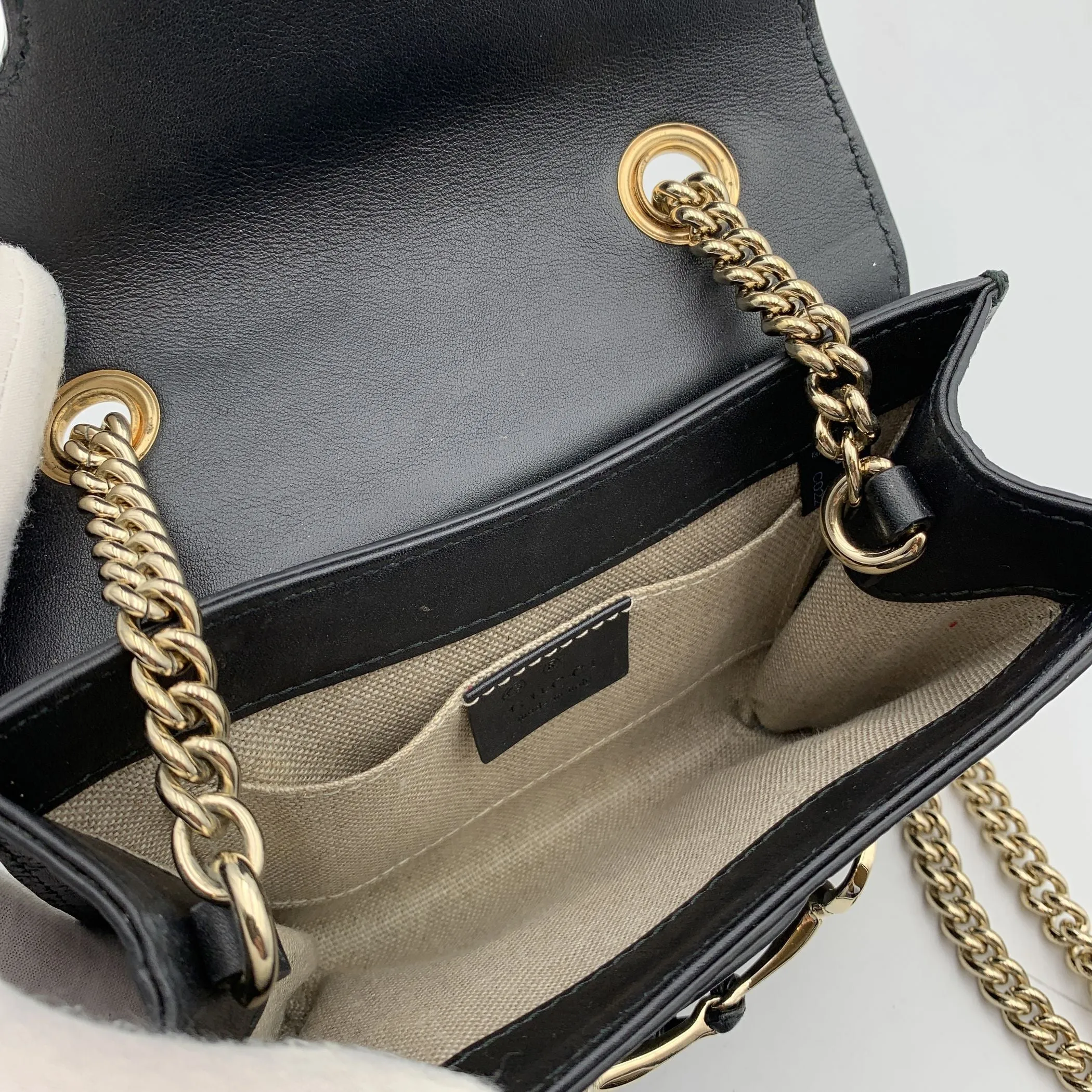 Gucci Black Microguccissima Leather Mini Emily Shoulder Bag