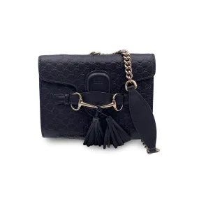 Gucci Black Microguccissima Leather Mini Emily Shoulder Bag