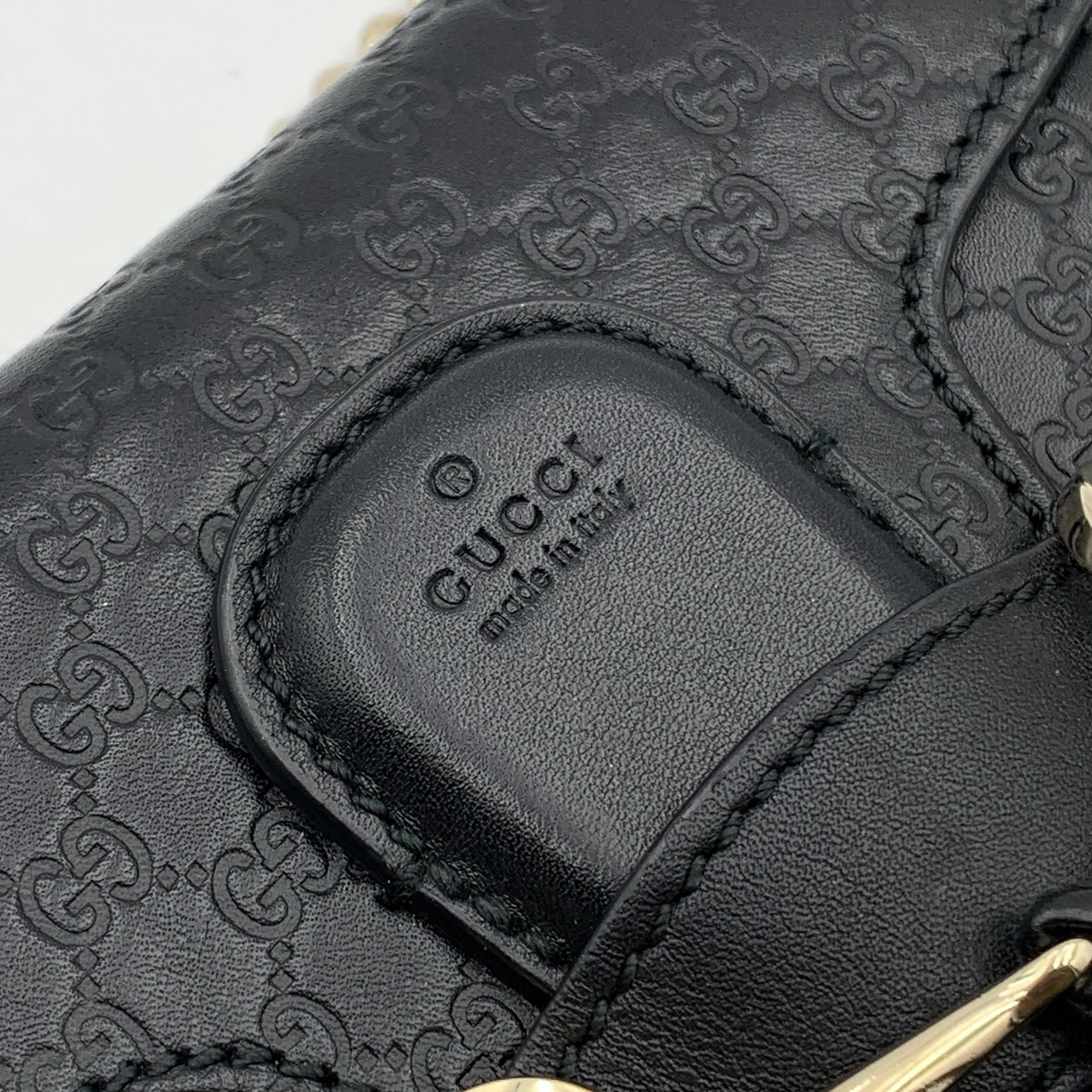 Gucci Black Microguccissima Leather Mini Emily Shoulder Bag