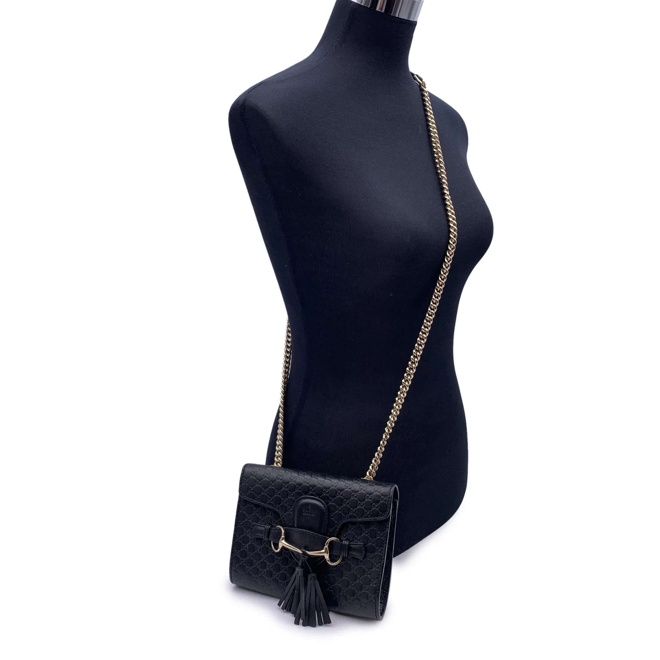 Gucci Black Microguccissima Leather Mini Emily Shoulder Bag