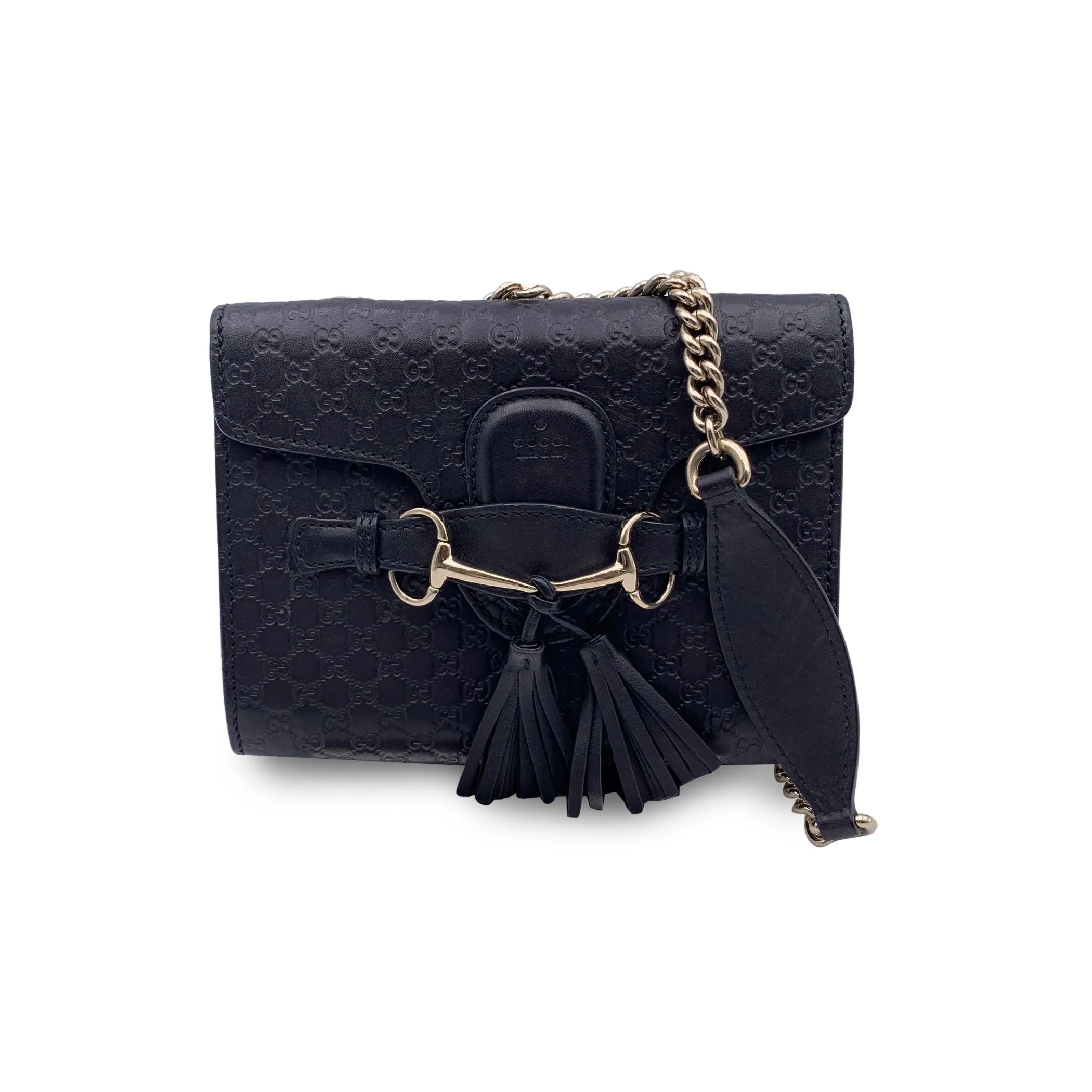 Gucci Black Microguccissima Leather Mini Emily Shoulder Bag