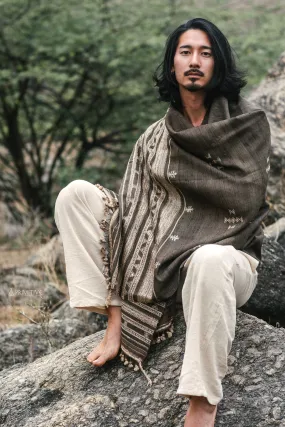 Gujarati Tribal Shawl ⋙ Handwoven Wool & Silk Shawl