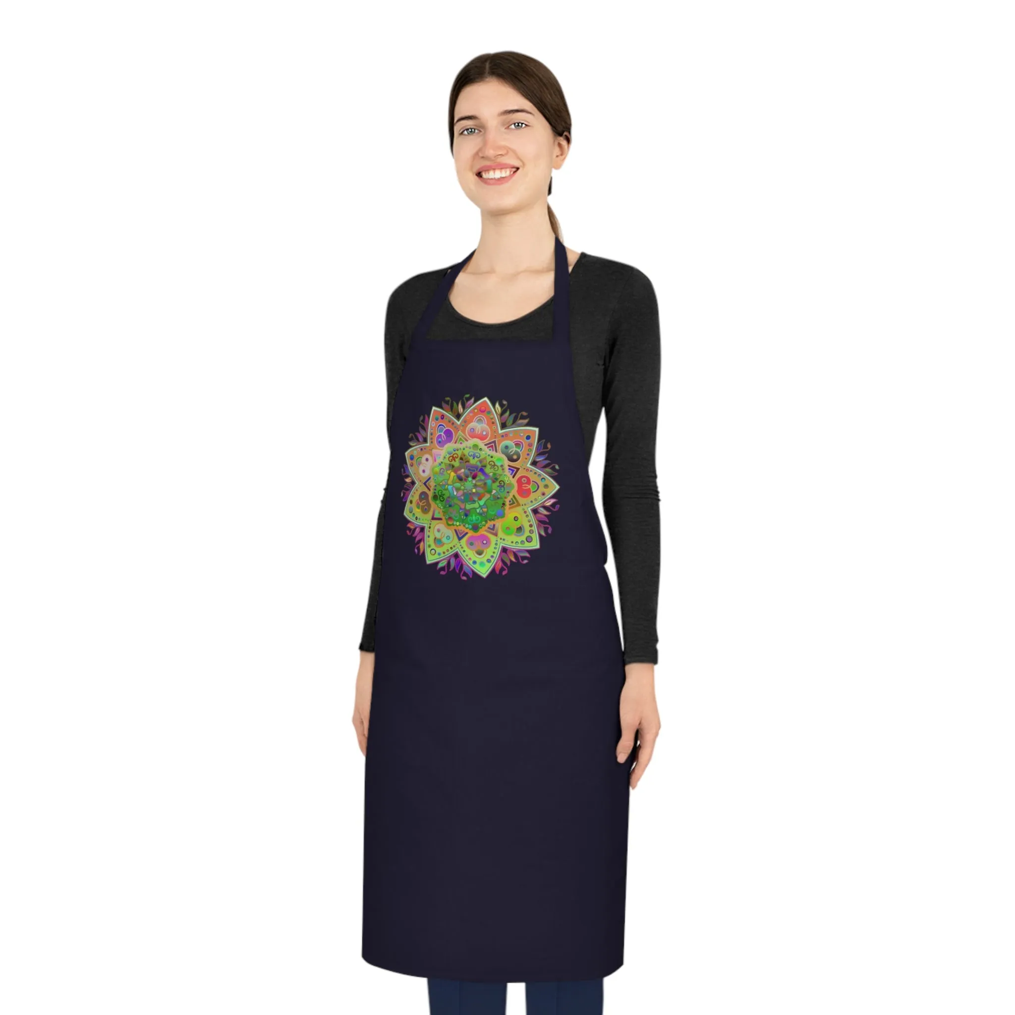 Hand-Drawn Mandala Art Cotton Apron - Chef Essential