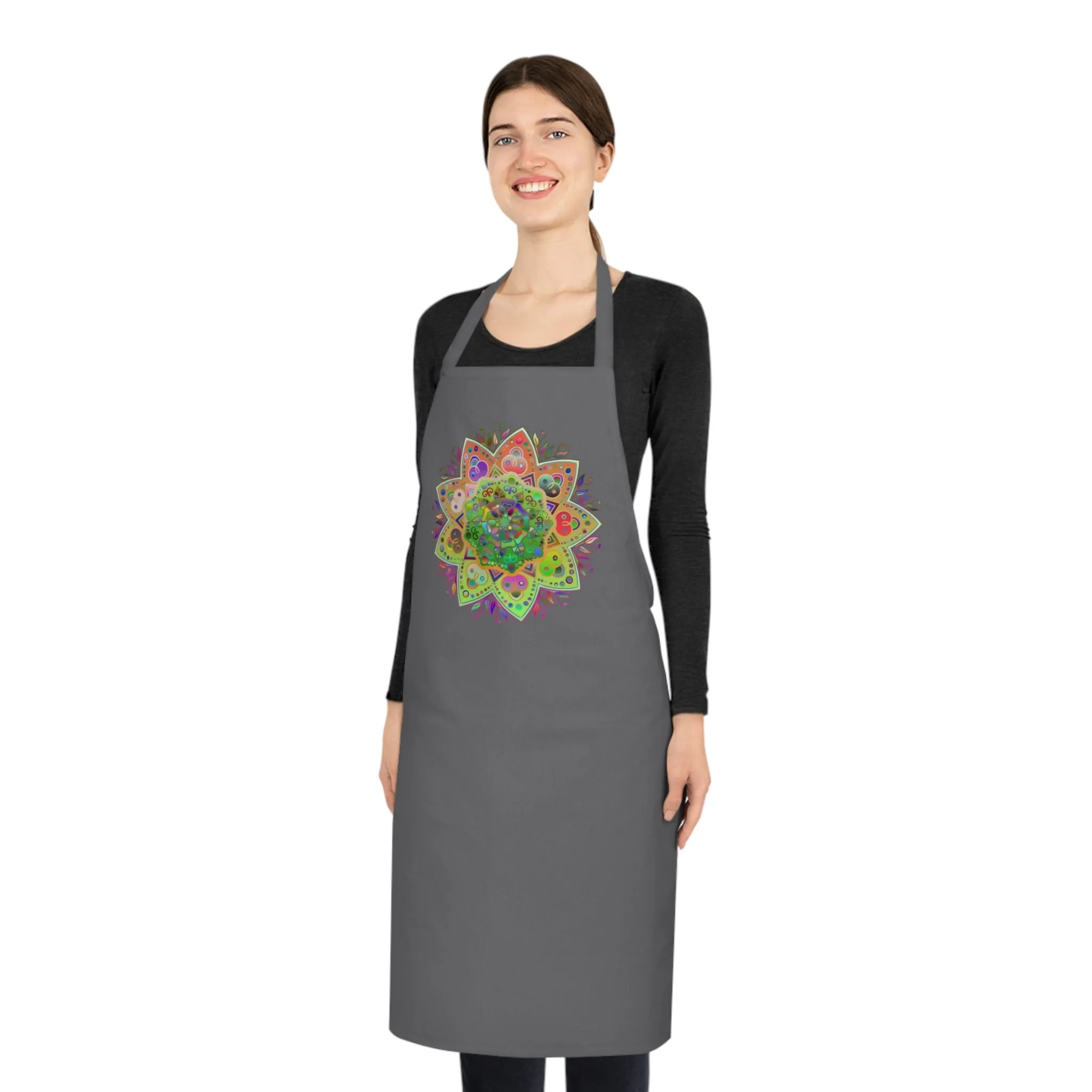 Hand-Drawn Mandala Art Cotton Apron - Chef Essential