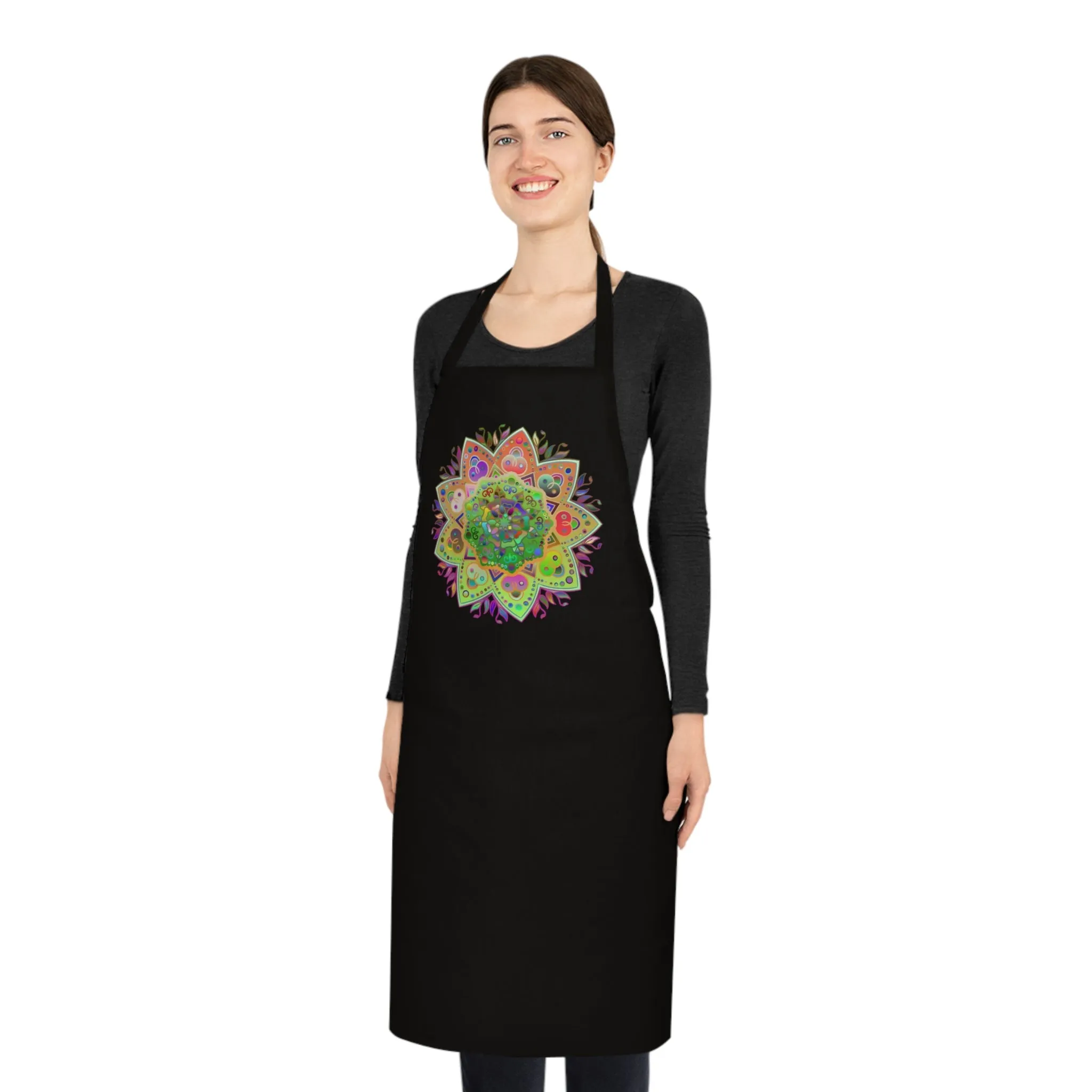 Hand-Drawn Mandala Art Cotton Apron - Chef Essential