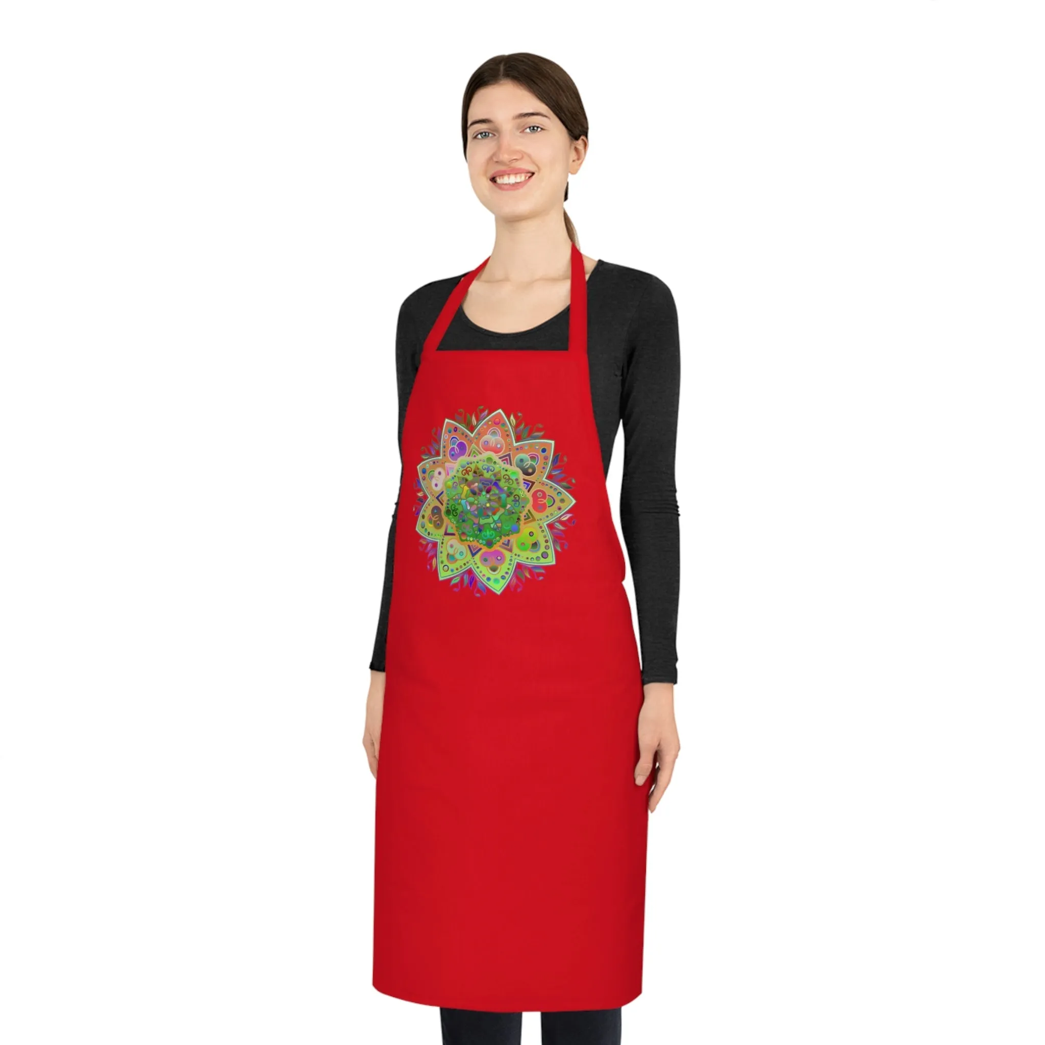 Hand-Drawn Mandala Art Cotton Apron - Chef Essential