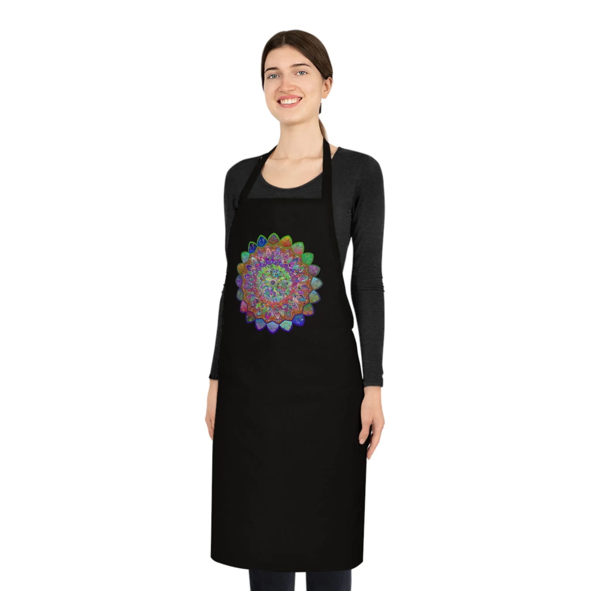 Hand-Drawn Mandalas Cotton Apron - Perfect for Chefs and Home Cooks