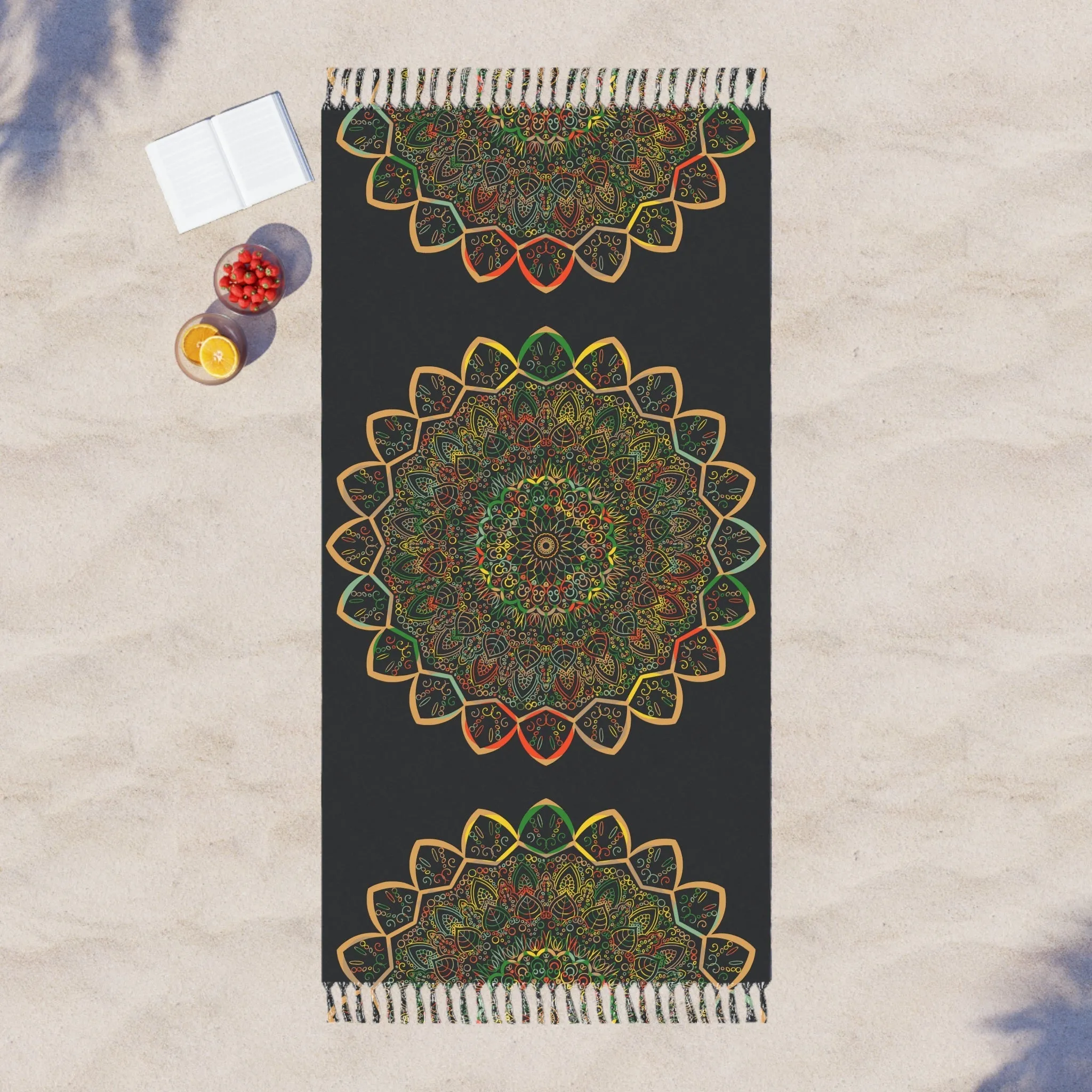 Handmade Mandala Beach Cloth - Dark Charcoal Blue