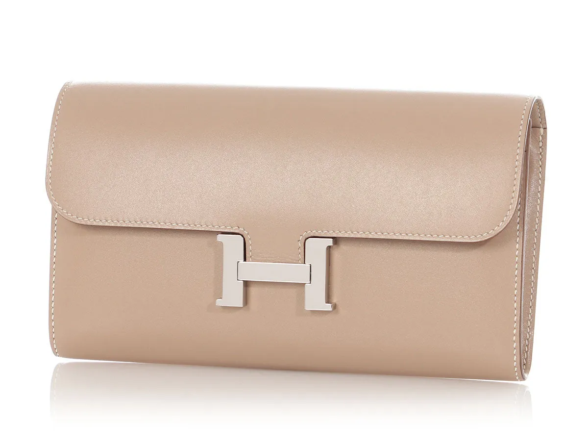 Hermès Argile Tadelakt Constance Long Wallet